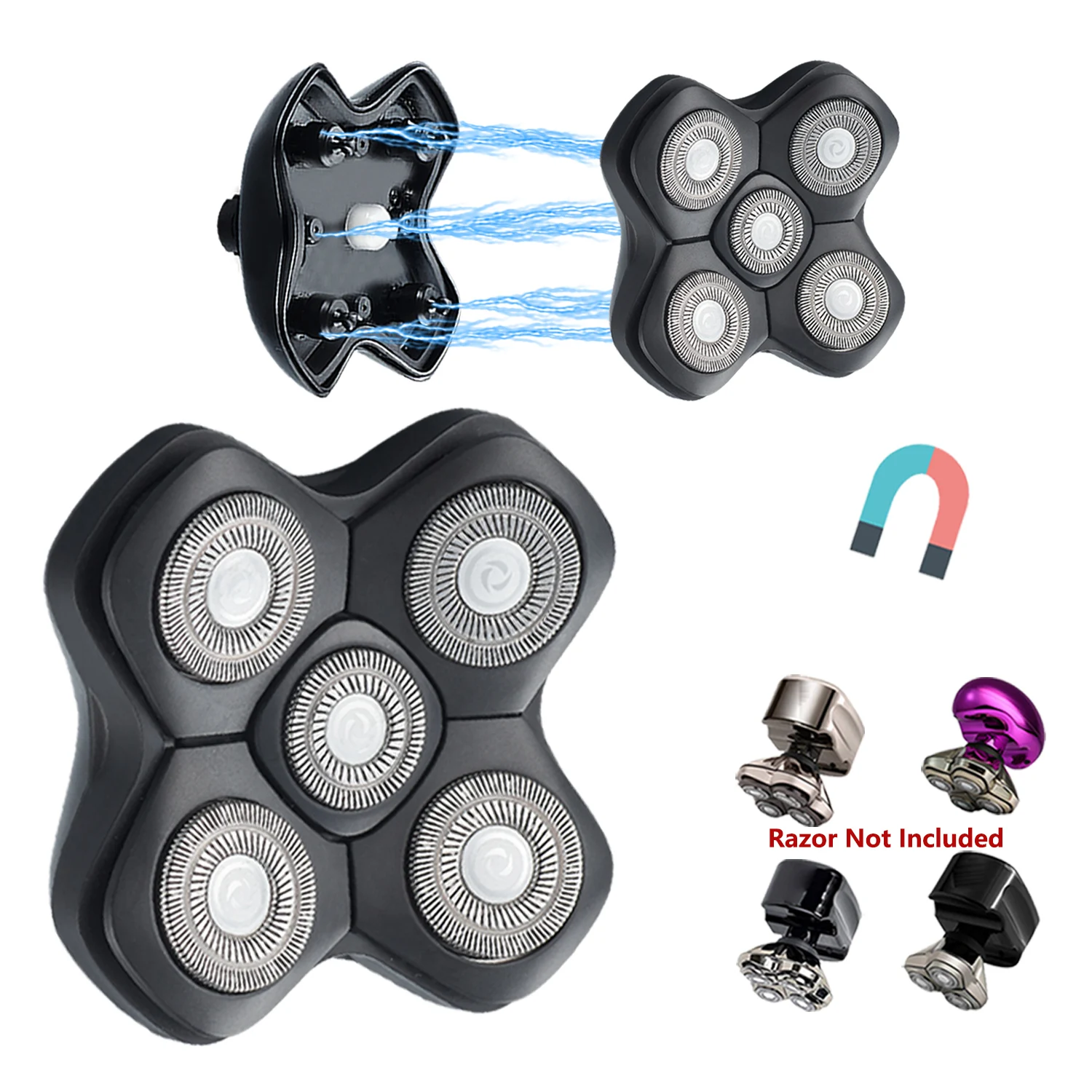 Бренд GENKO сменная головка для бритвы с 5 лезвиями совместимая магнитными режущими