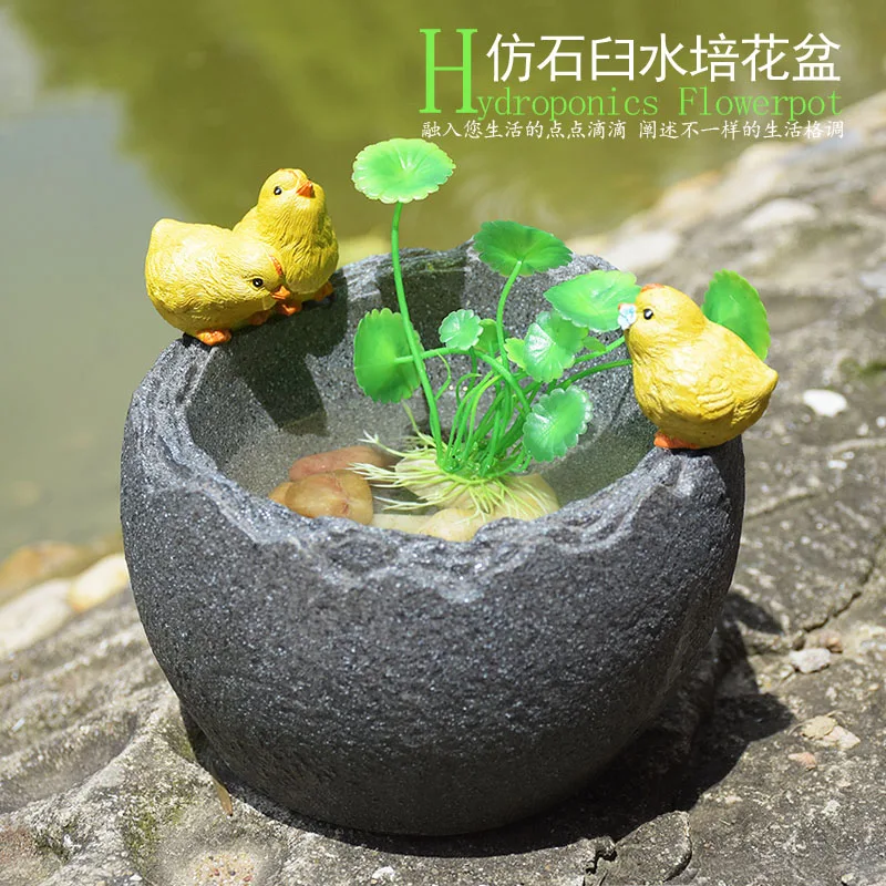 

Креативный цветочный горшок, имитация камня, раствор, гидропонное растение, индивидуальная ваза для суккулентов, украшение для балкона, кур...