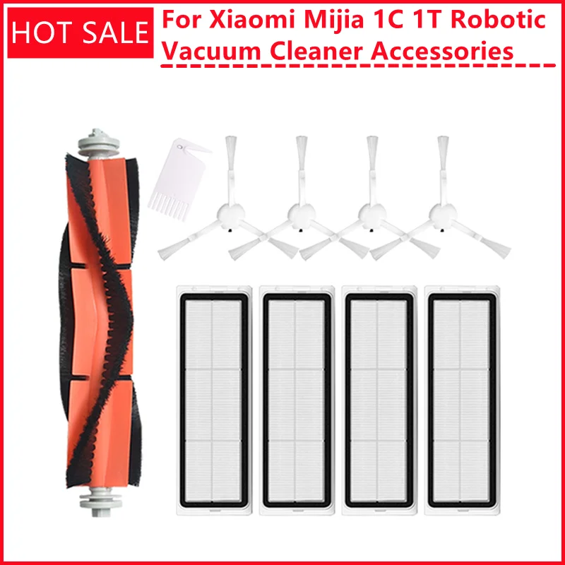 Hepa Filter Main Side Brush Mop Cloth for Xiaomi Mijia 1C 1T Robotic Vacuum Cleaner Accessories
