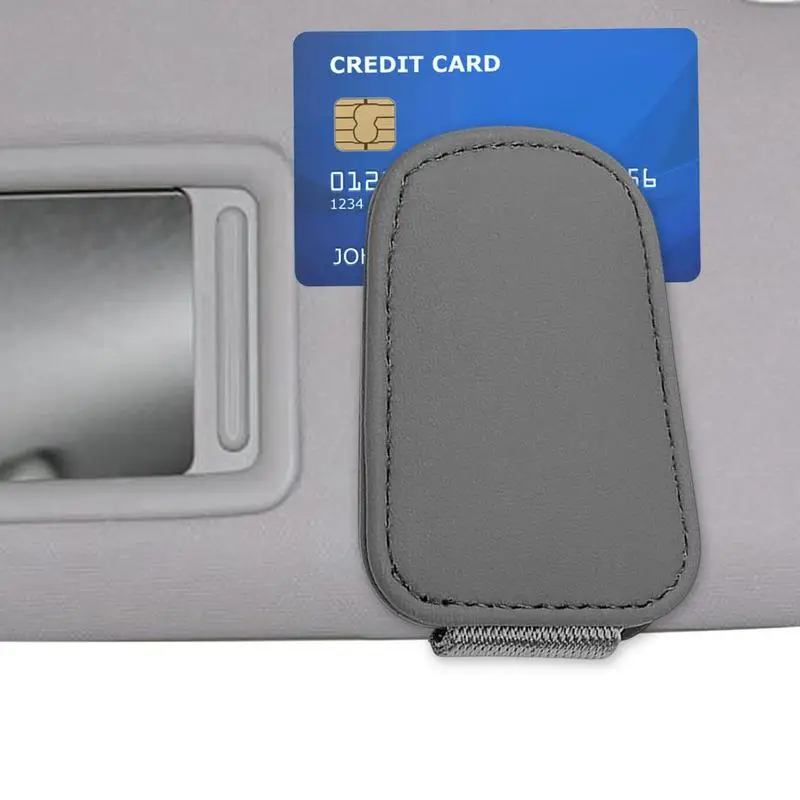 

Car Glasses Holder Magnetic Leather Sunglasses Holders For Car Sun Visor Easy Installation Car Visor Accessories For Ticket Card