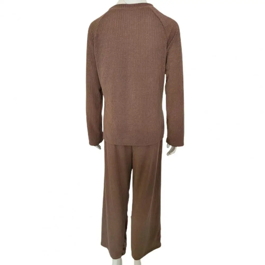 

Женский домашний костюм, удобный вязаный свитер и брюки, Стильный Эластичный теплый женский домашний костюм на осень и зиму, женский свитер и штаны