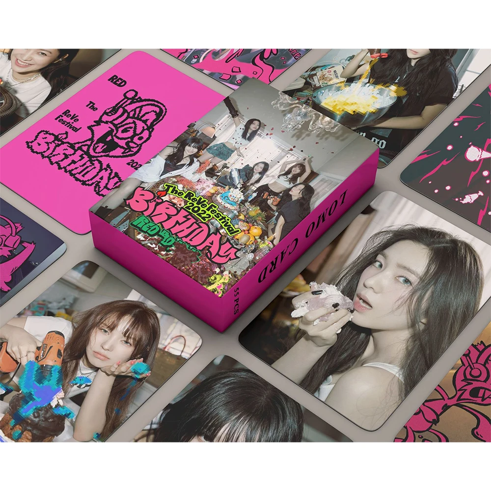 

55pcs KPOP The Reve Festival Album Photocards Birthday Boxed Double-Sided LOMO Cards Irene Wendy Seulgi Joy Fans Collections