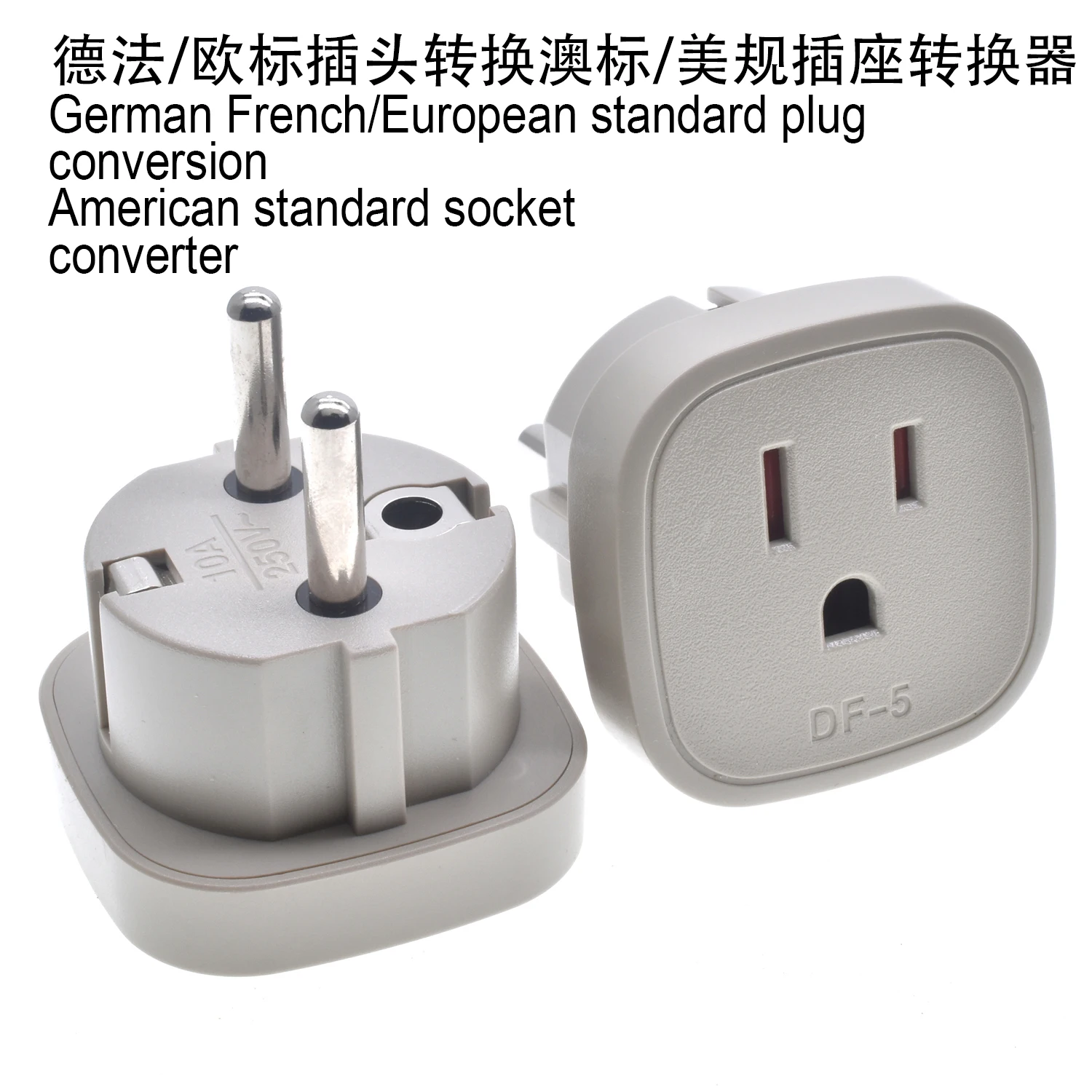 

Адаптер US-EU со встроенным защитным затвором, адаптер питания, EU конвертер, электрические розетки для путешествий, Германия, Россия, Польша