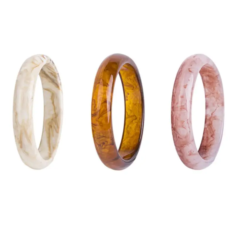 

Fashion Resin Bracelet Round Floral Print Bangle Crafts Gift for Anniversaries