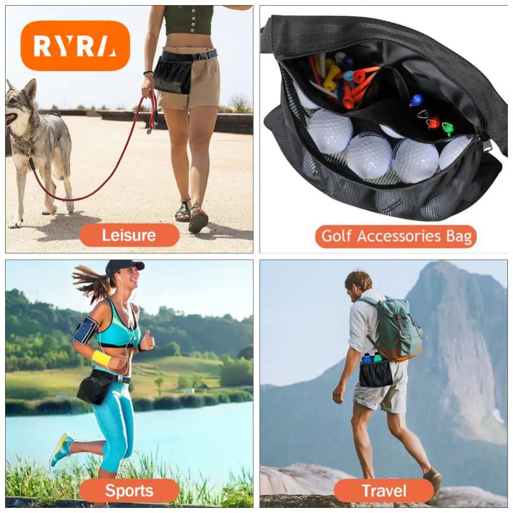 

Professional Sports Gear Large Capacity Zippered Pocket Multifunctional Tennis Ball Bag Sweat-resistant Fabric Adjustable Belt