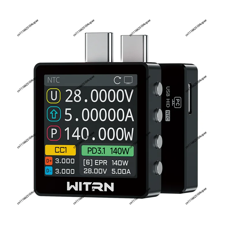 Фото Измеритель напряжения и тока WITRN K2, USB-тестер, детектор протокола быстрой зарядки PD3.1, 28VEPR, цветной экран, 140W, для мобильных телефонов №1