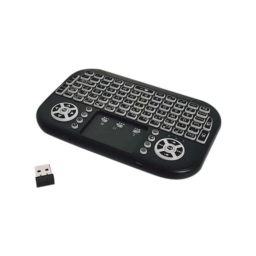 Фото Мини-беспроводная клавиатура A8 с подсветкой 2,4G Bluetooth Мини-клавиатура Летающая мышь Air Mouse Сенсорная панель с дистанционным управлением для Android TV Box №2