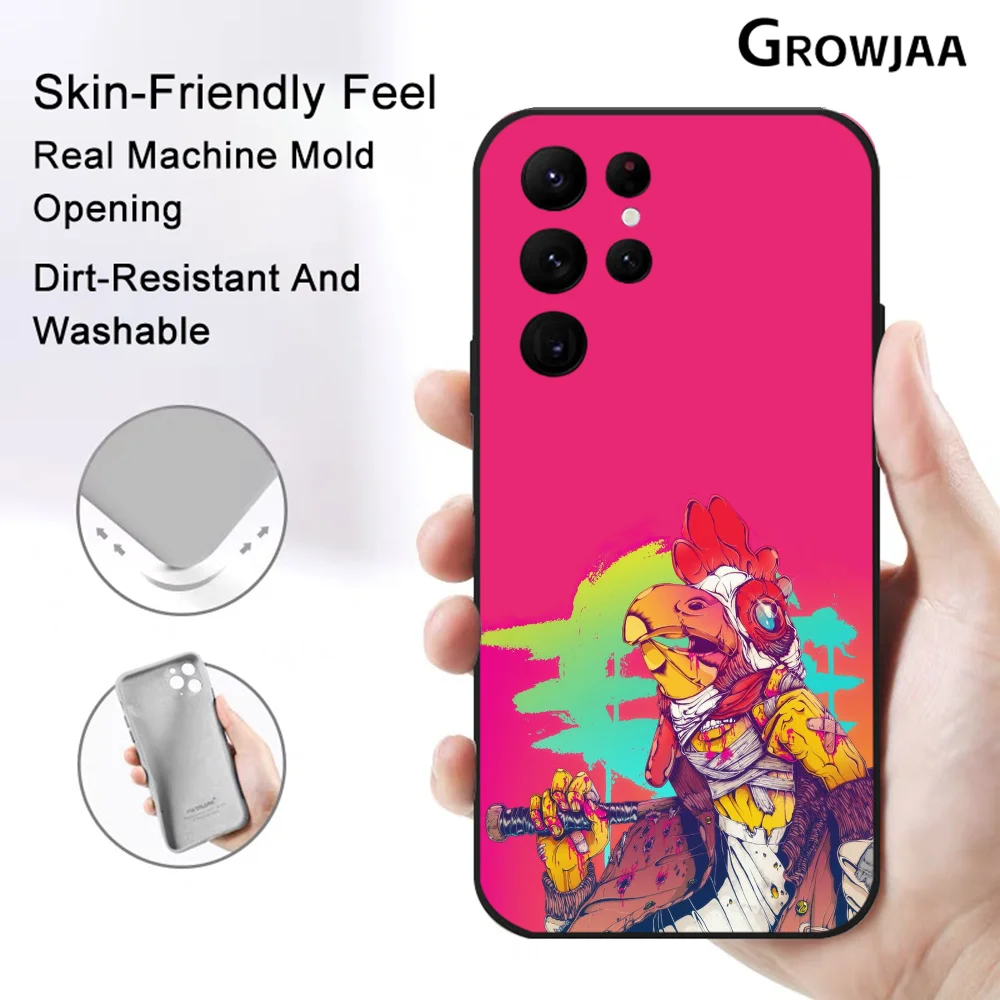 H-Hotline M-Miami Game Phone Case for Samsung Galaxy S24 Ultra S22 S23 S21 S20 5G Protective Silicone TPU Funda