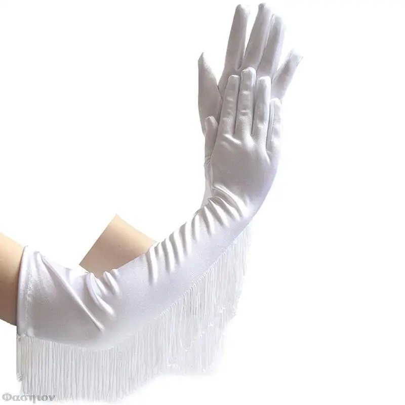 Оперные сценические длинные перчатки с кисточкой варежки рукавами для свадебной