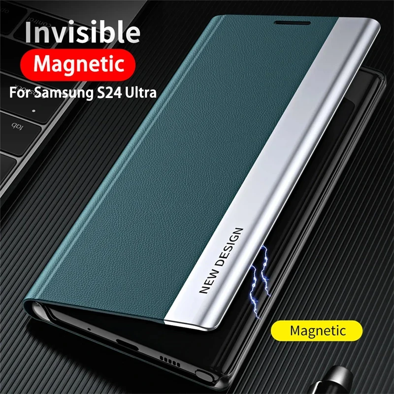 Роскошный кожаный флип-чехол для Samsung Galaxy S24 S23 S22 S21 S20 Ultra Plus FE S10 Note 20 10