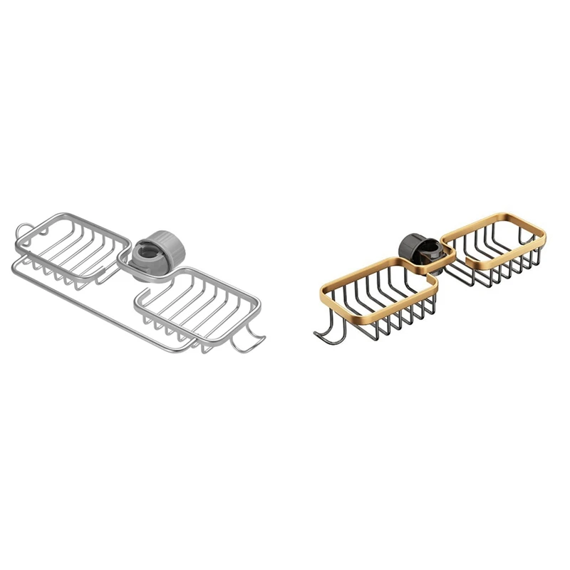 

Kitchen Space Aluminum Sink Drain Rack Sponge Storage Faucet Holder Soap Drainer Shelf Basket Organizer