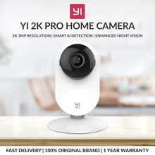 YI Pro 2K Home Security Camera Smart Detection, Enhanced Night Vision Cloud and SD Storage, work with Alexa and Google Assistant