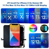 zy incell for iphone x xs xsmax 11 12 pro max 12mini 13 13mini lcd touch screen digitizer assembly lcd display replacement parts