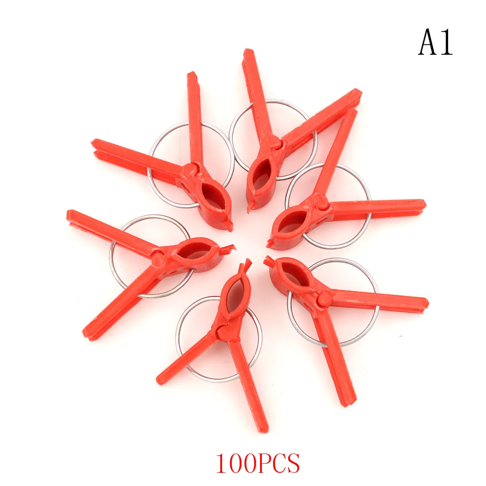 

Пластиковые зажимы для растений YOWEI, 100 шт., красные