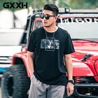 Футболка GXXH мужская с круглым вырезом, свободная рубашка с коротким рукавом и вышивкой лося, большие размеры d, 6XXXXL 7XL, лето 140