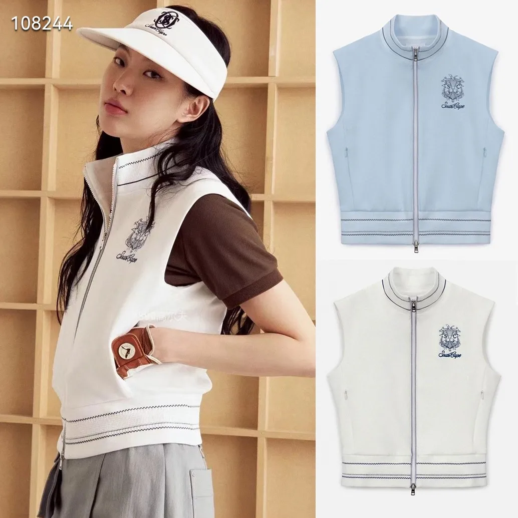 

South Cape Golf Women Vest Top Early Autumn Thin Leisure Sports Slim-fit Zipper Vest Golf Coat