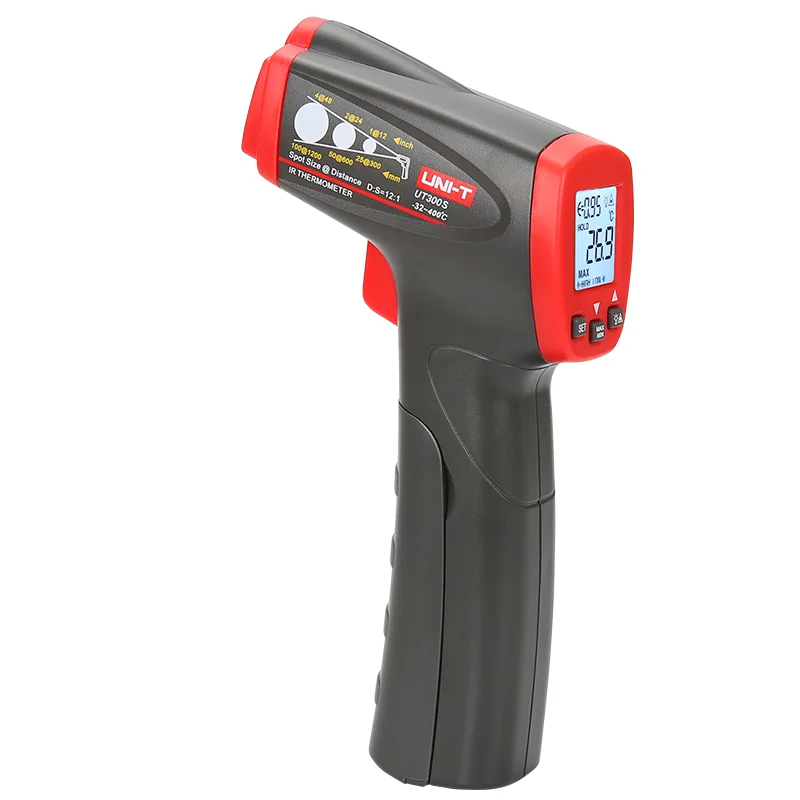 

UNI-T UT300S Digital Infrared Thermometer Laser Handheld Thermometer Non-contact Pyrometer LCD Display-32-400℃