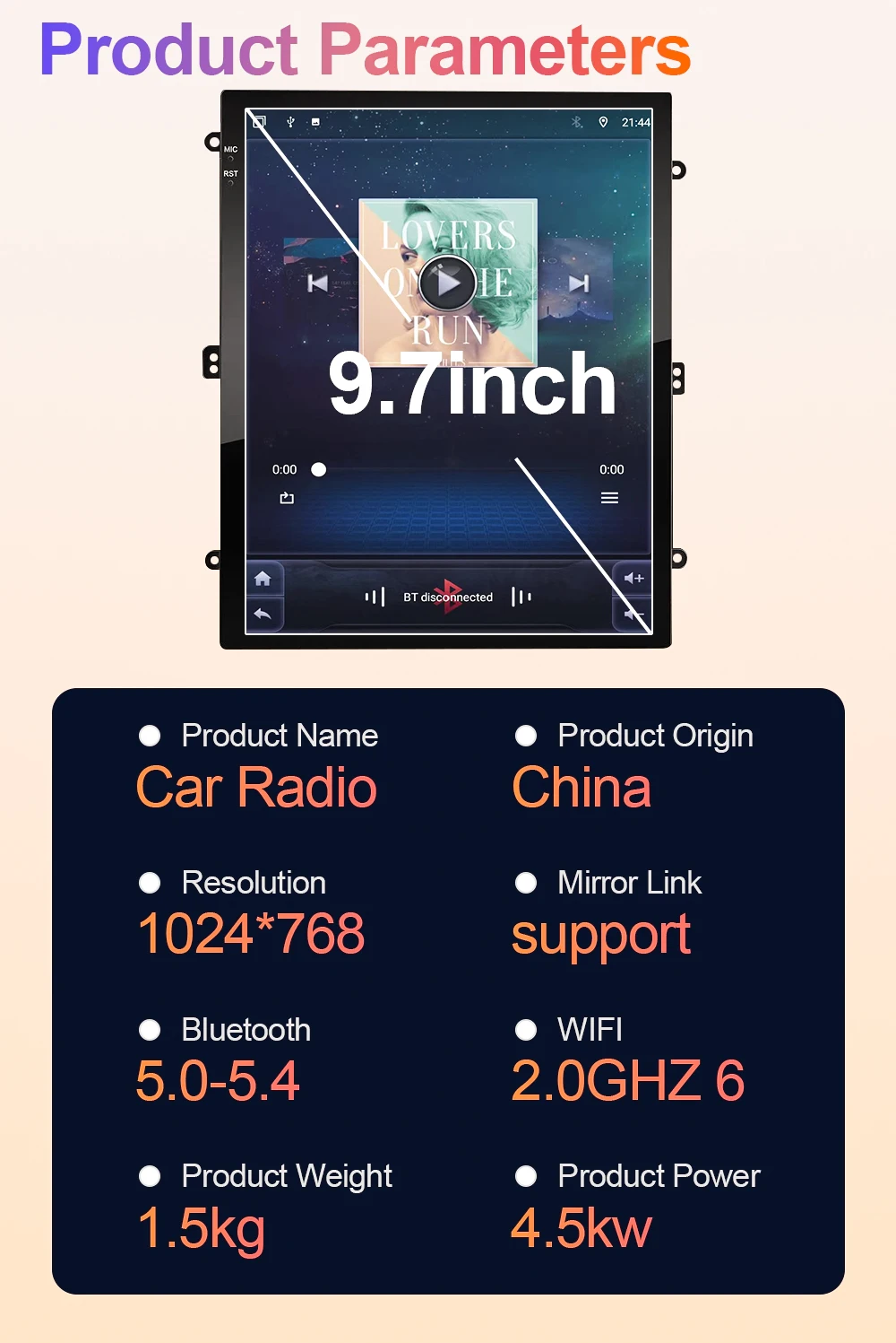9 7-дюймовый Android 14 для Hyundai Elantra Avante 2011-2013 автомобильный радиоприемник стерео авто