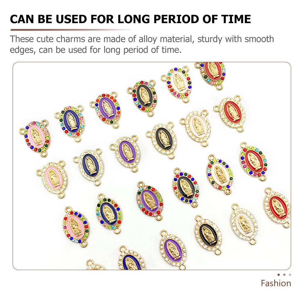 24 Pcs Key Chain Virgin Mary Jewelries Charms Jewelry Making Keychain Costume Jewlery Pendant Necklace Alloy DIY Accessories