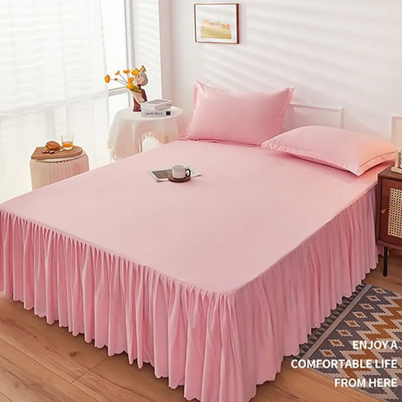 

1PC Fitted Sheets Wrap Around Luxury Hotel Quality Soft Breathable Comfy Bed Skirt Double Bedspread Mattress Cover no pillowcase