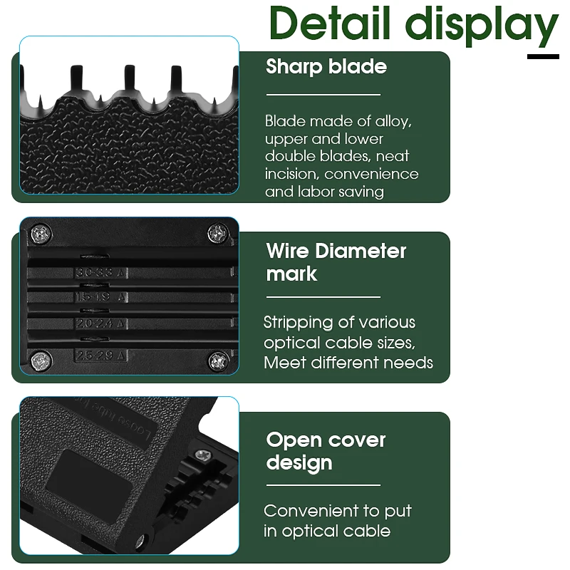 Волоконный инструмент для зачистки открытой крышки типа 1 5-3 3 мм Продольный луч