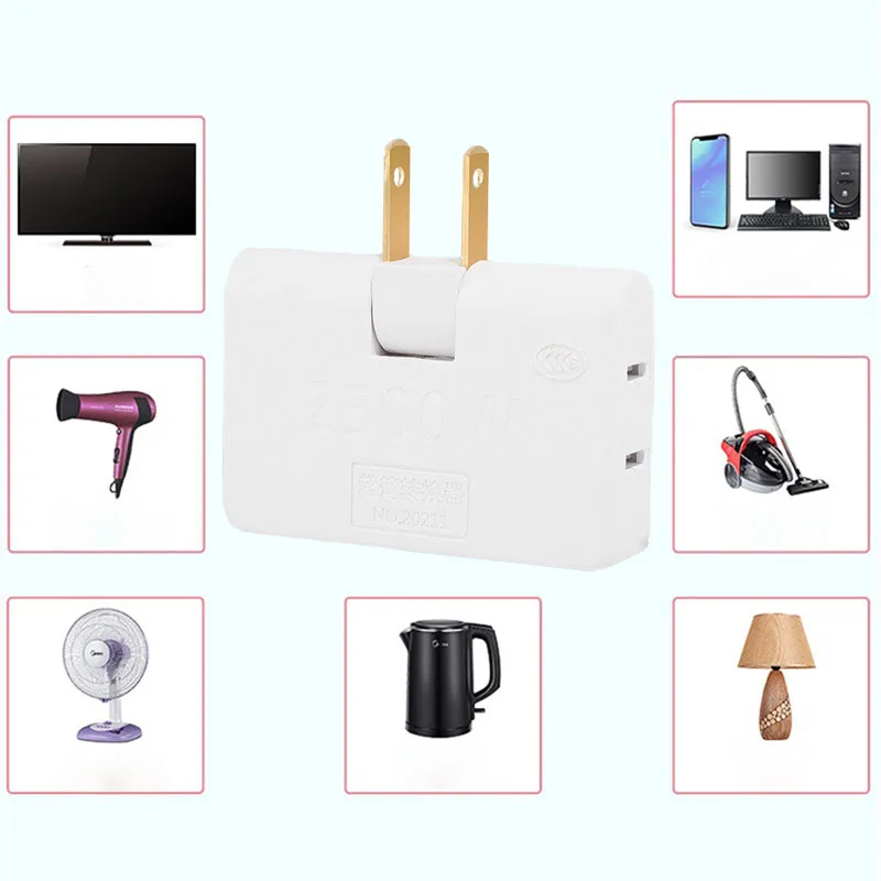 Вращающаяся розетка переменного тока преобразователь один в три 180-градусный