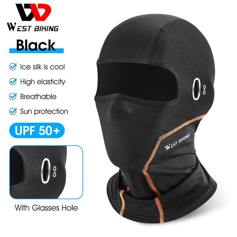 

WEST BIKING Summer Cycling Caps For Men Full Face UV Protection Motorcycle Hood Fishing Running Balaclava Cooling Sport Gear