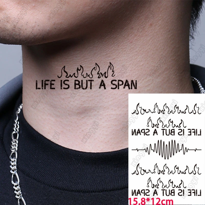 Водостойкая временная татуировка-наклейка с рисунком пламени леса горной стены