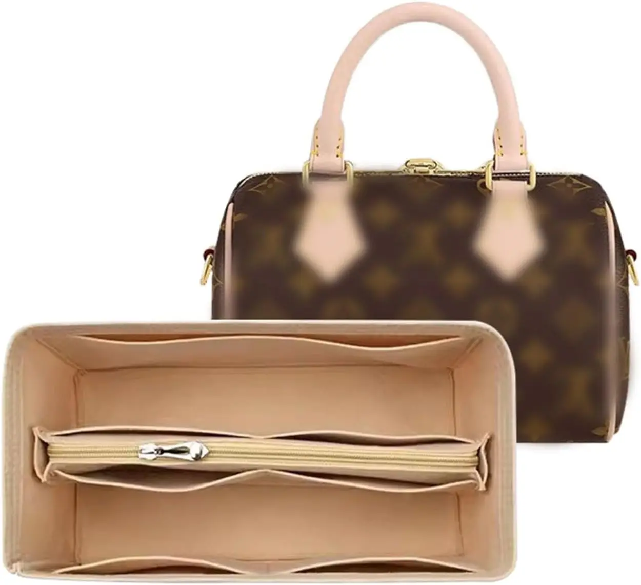 Фото Фетровая вставка-органайзер для сумки LV Neverfull PM, сумка Speedy 25/30/35, формирователь вкладыша для сумки на молнии №1