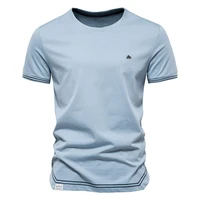 classic solid 100 cotton men t shirt o neck short sleeve slim fit casual sport t shirts for men summer mens clothing