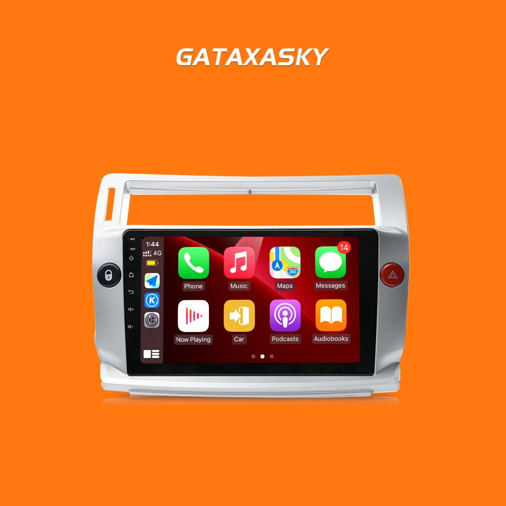 GATAXASKY 9''Android 10.0 Car Radio For Citroen C4 C-Triomphe C-Quatre 2004-2014 Multimidia Video  Carplay RDS DSP GPS Navigaion