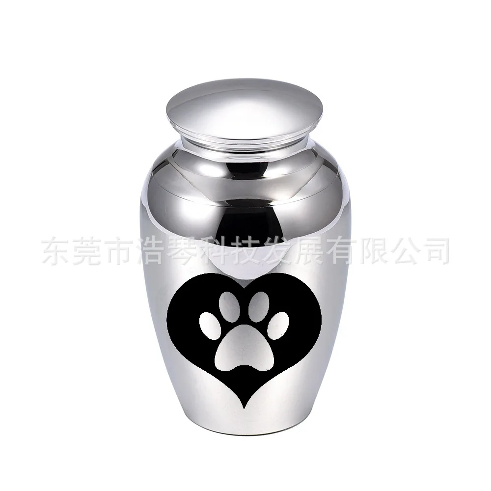 

Pet Ashes Box Commemorating Dog and Cat Bones, Hair, Love Paw Prints