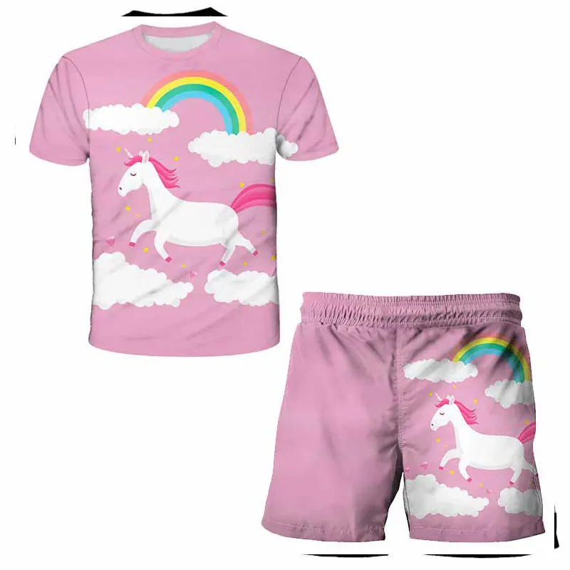 2022 Детская футболка и штаны для маленьких девочек детская одежда Праздничная с