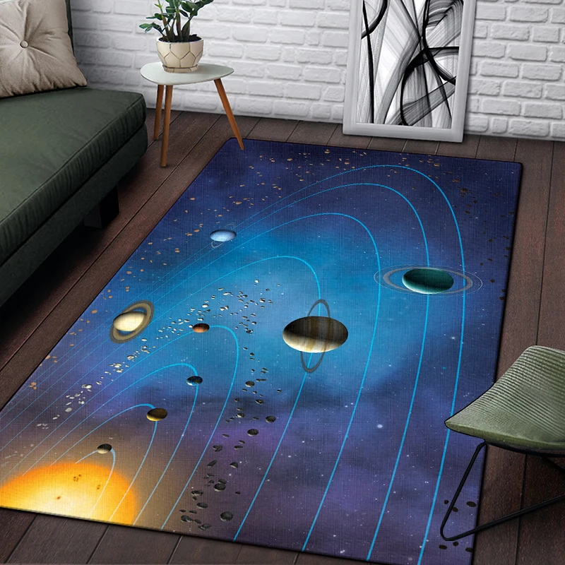 

Solar System Printed Area Large Rug ,Carpet for Living Room Bedroom Sofa Decoration, Non-slip Floor Mats Dropshipping Alfombras