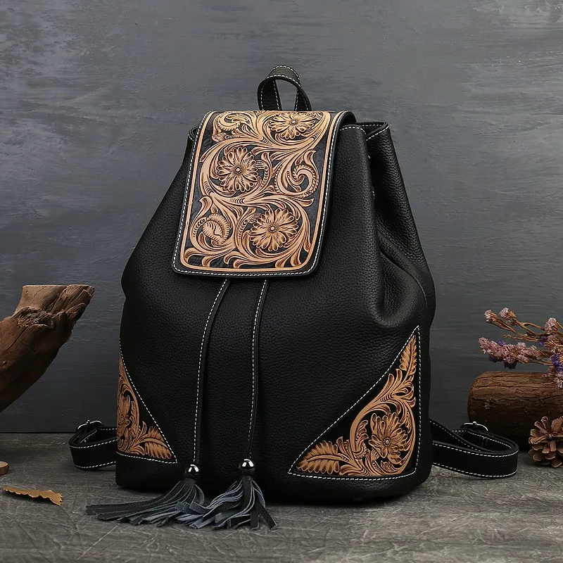 

D1-19096-YC，Cow Leather Material Luxury Female Shoulder Crossbody Handbag Tote Waist Belt Chest Travel School Bag Backpack
