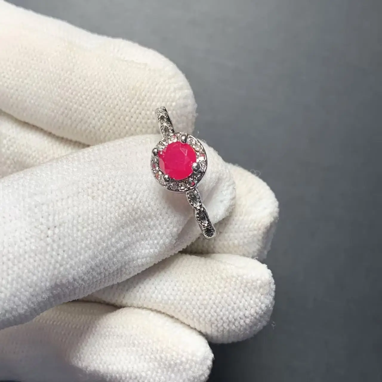 Кольцо с натуральным рубином регулируемое женское кольцо ювелирные изделия для