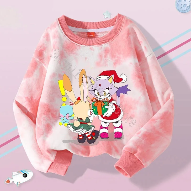 New Sonics Child Clothes Boys Girls Thin Sweatshirts Cartoon Anime Graphic Print Supple Comfortable Breathable Streetwear Gifts