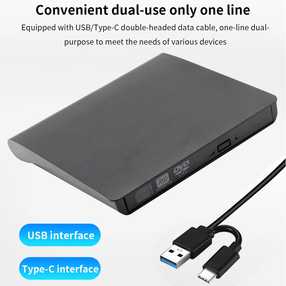 Внешний привод-горелка TISHRIC портативный оптический проигрыватель с USB 3 0 и RW
