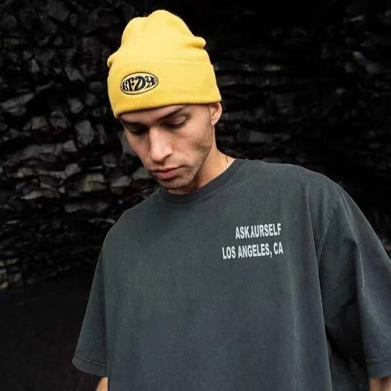 Футболка ASKYURSELF с надписью Калифорния для мужчин и женщин Свободный Топ коротким