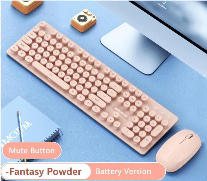 Клавиатура и мышь UTHAI N520 2 4 ГГц механическая в стиле панк