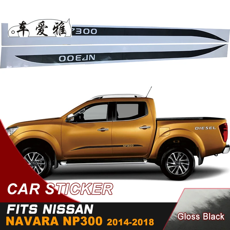 

car decals 2 Pcs side stripe graphic Vinyl car sticker accessiores for NAVARA NP300 2015 2016