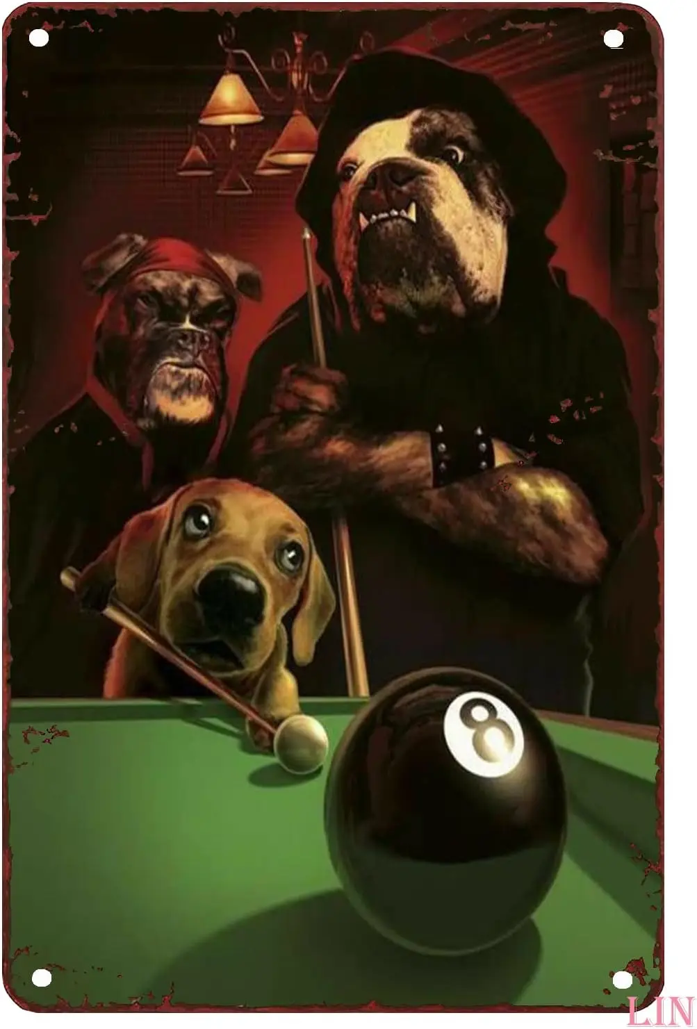 Metl Wll rt Собаки Планинг Бассейн Sgn Vntge Домашний декор Rustc lumnum Tn Sgns Плакат для Br 8x12 nch