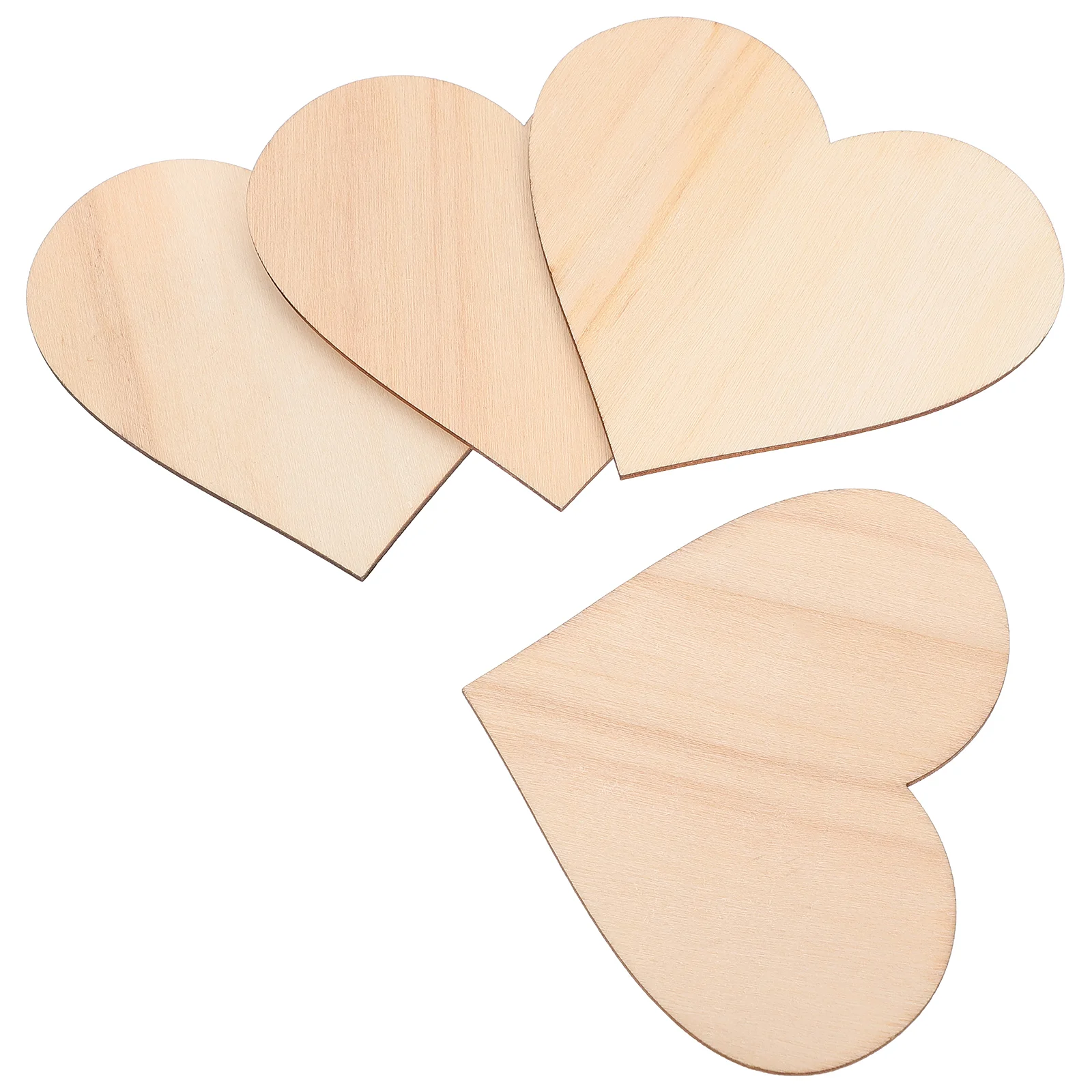 

50pcs Heart Discs Heart Ornaments Natural Cutout Labels Unfinished Heart Cutouts Wedding Accessories