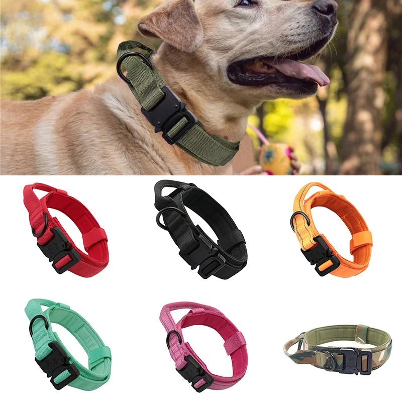 

Tactical Dog Collar Military Adjustable Sports Training Pet Accessories Walking Working Palying Services Dogs Hunting Collars