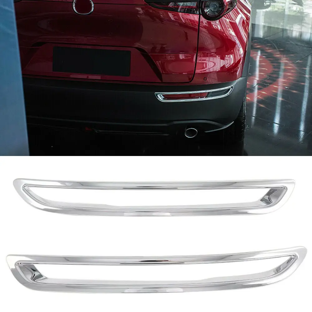 

ABS Chrome Exterior Rear Fog Light Lamp Cover Trim For Mazda CX-30 2019-2021