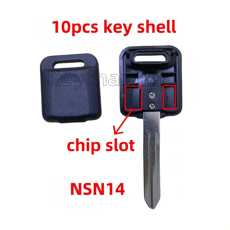 10 шт. чехол для ключа-транспондер с запасным чипом и лезвием ключа NSN14 без чипа Nissan