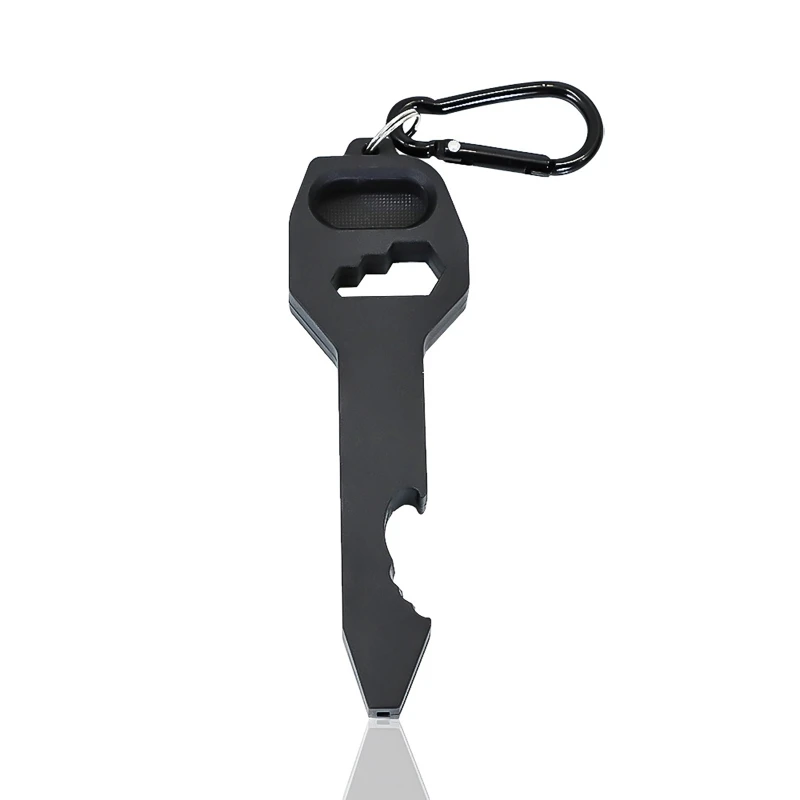

Multifunctional Key Shaped Tobacco Pipe with Carabiner Bottle Opener Screwdriver Spanner Outdoor Multi-Tool