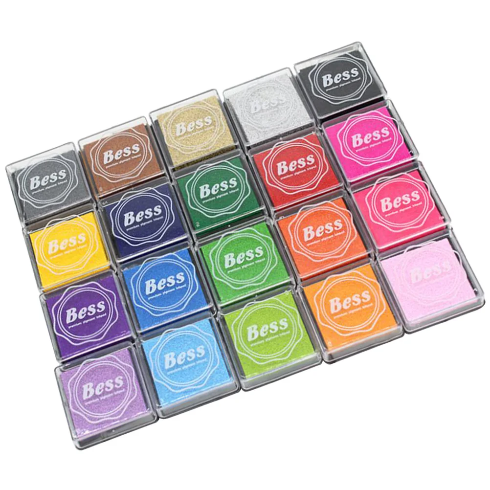 

1 Set 20 Colors Finger Ink Pad DIY Ink Pads for Card-making Paper Rubber Stamps Wood Scrapbooking