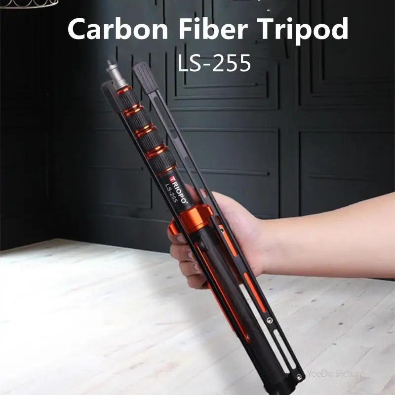 

TRIOPO LS-255 Carbon Fiber Bracket Camera Tripod Portable Light Stand for Camera Professional Lightweight Compact Travel Tripod