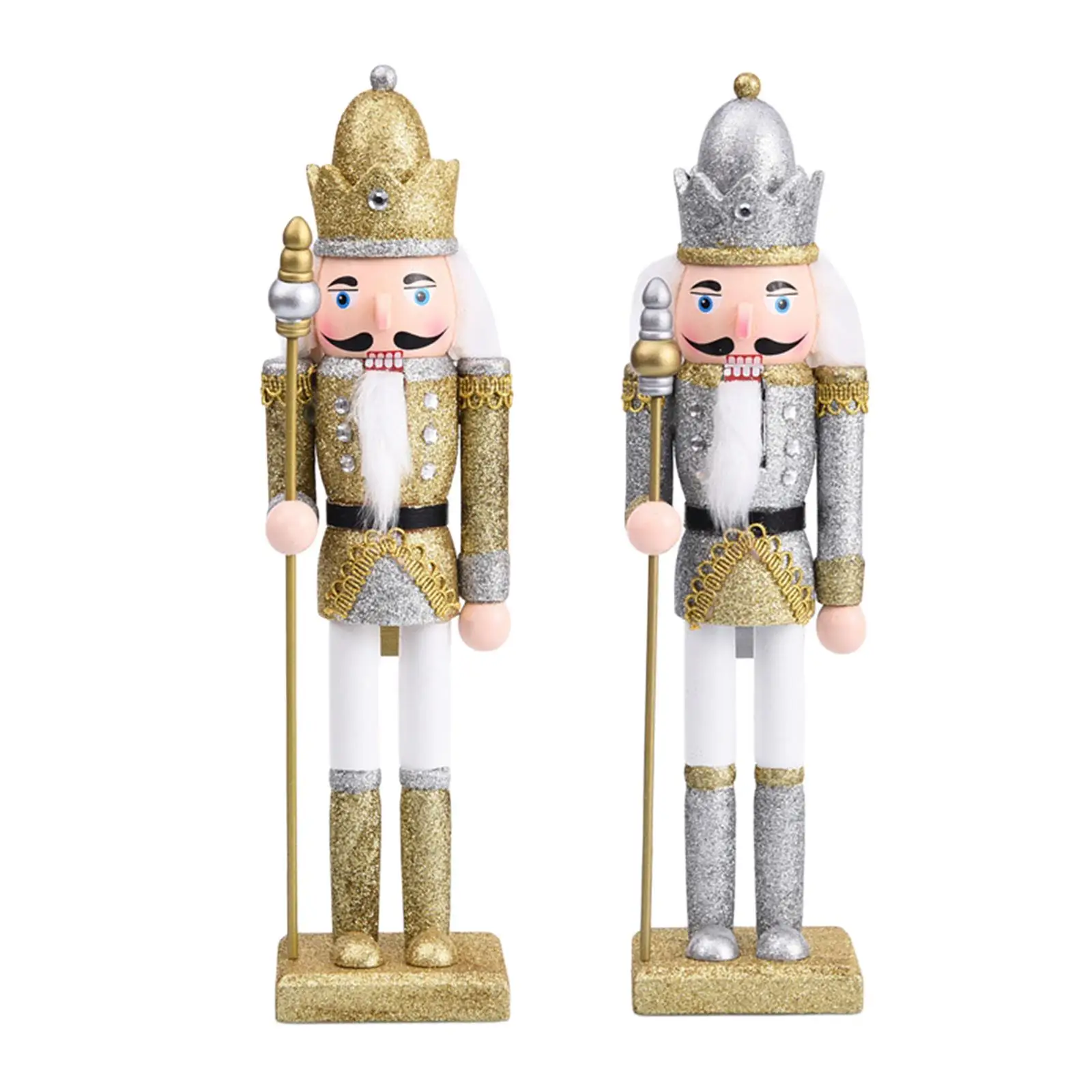 

Nutcracker Soldier Figure Decor Traditional Desktop Crafts Statue Xmas Nutcracker for Office Festival Shelves Kids Gifts Home